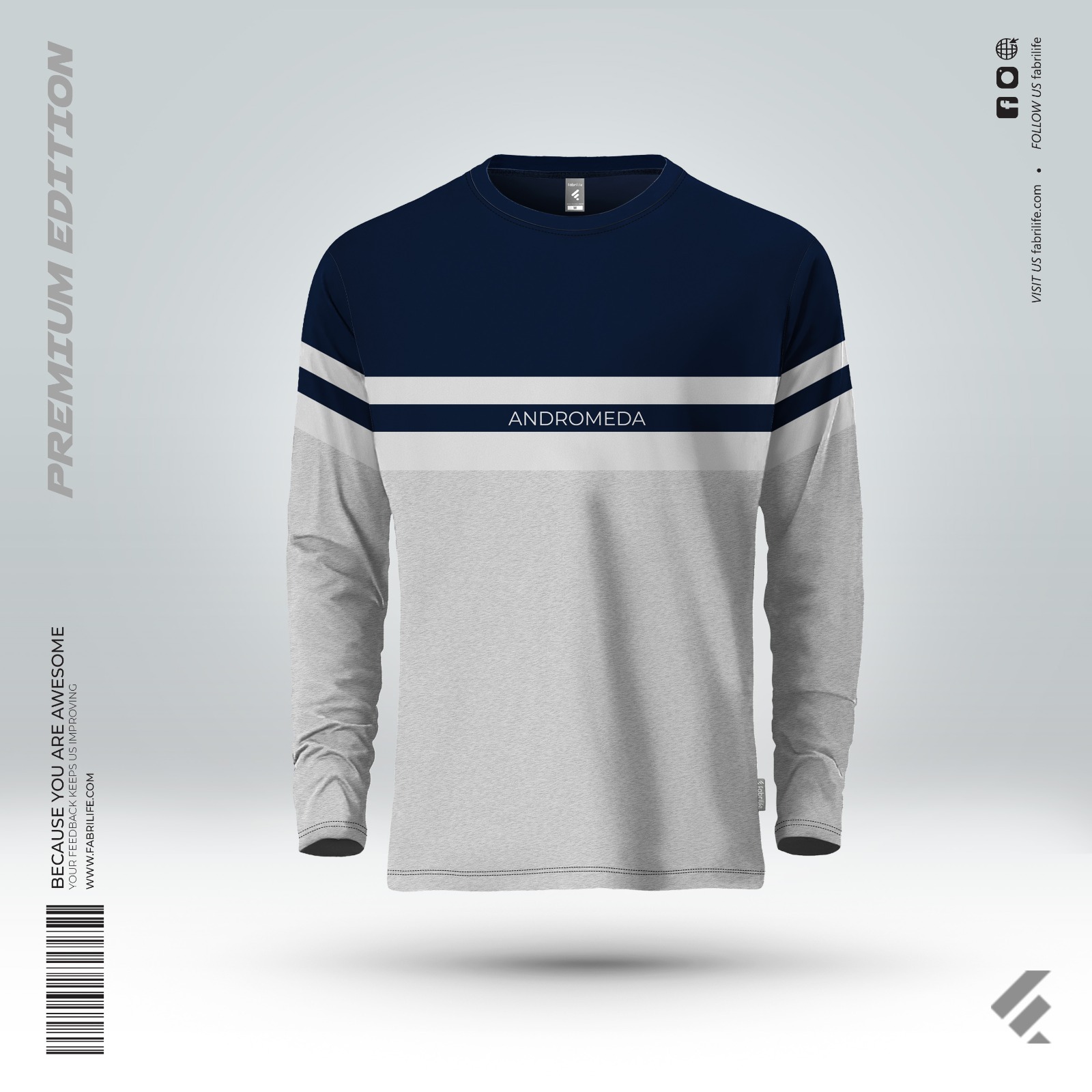 U Fabrilife Mens Premium Designer Edition Full Sleeve T Shirt - Andromeda